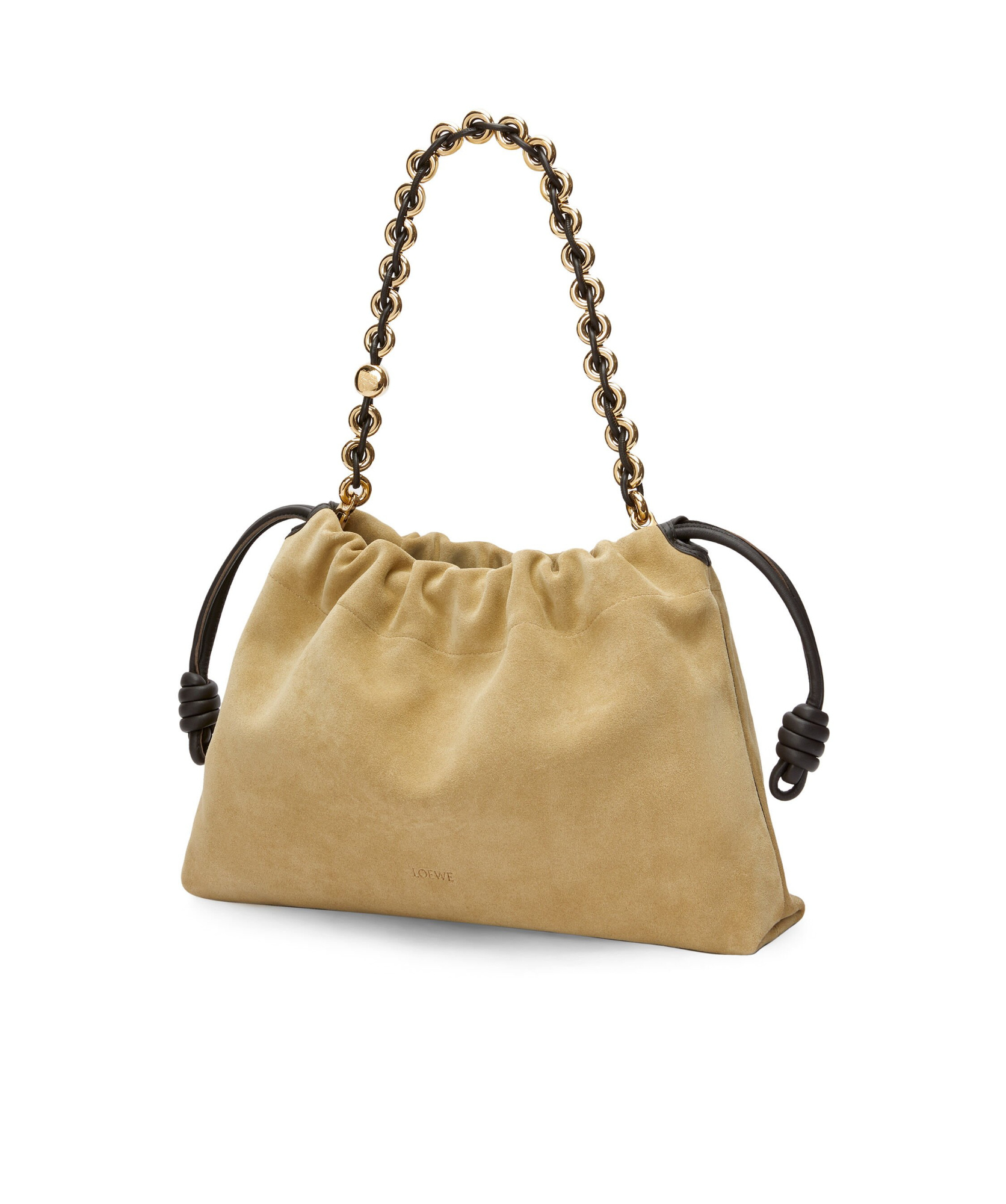 Loewe Large Flamenco Purse In Suede Calfskin In Nude