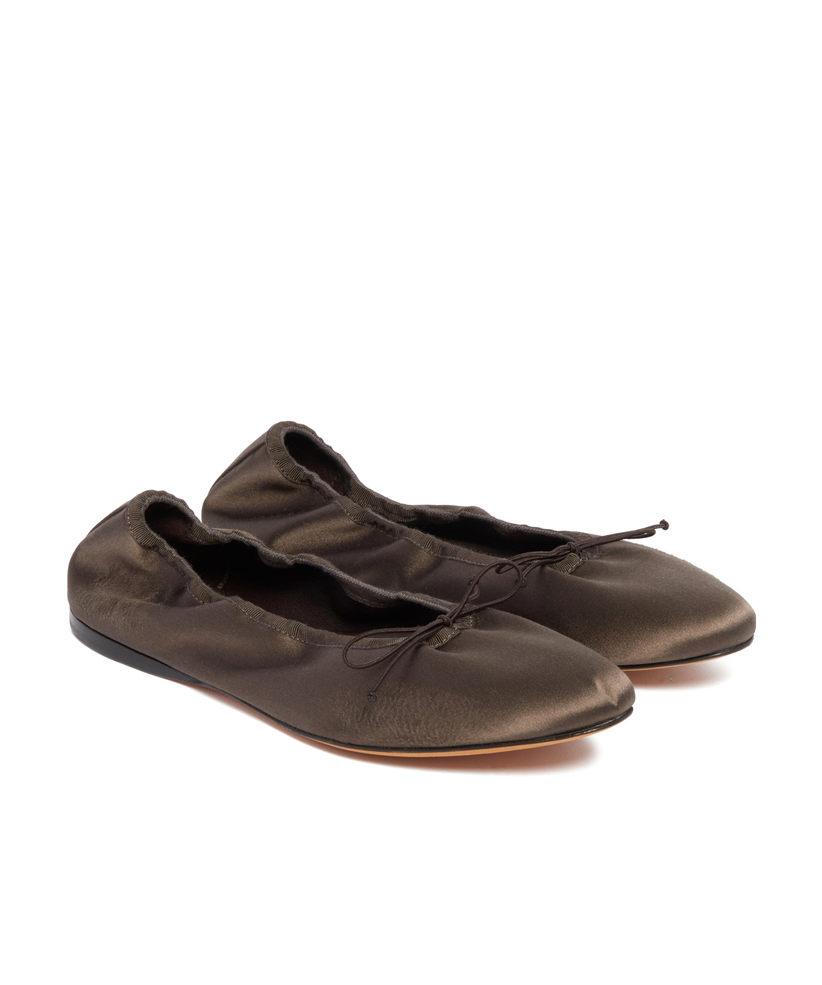 The Row Bow Detailed Slip-on Flat Shoes In Brown