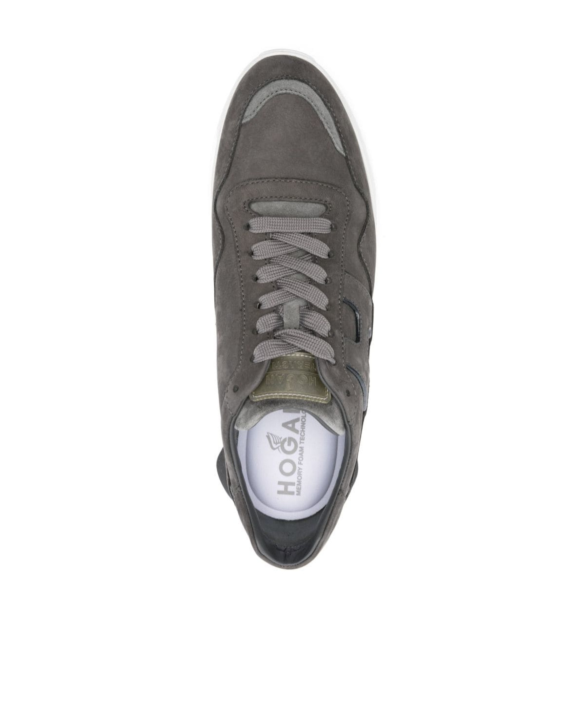 Hogan Grey Calfskin Sneakers With Cushioned Sole In Gray