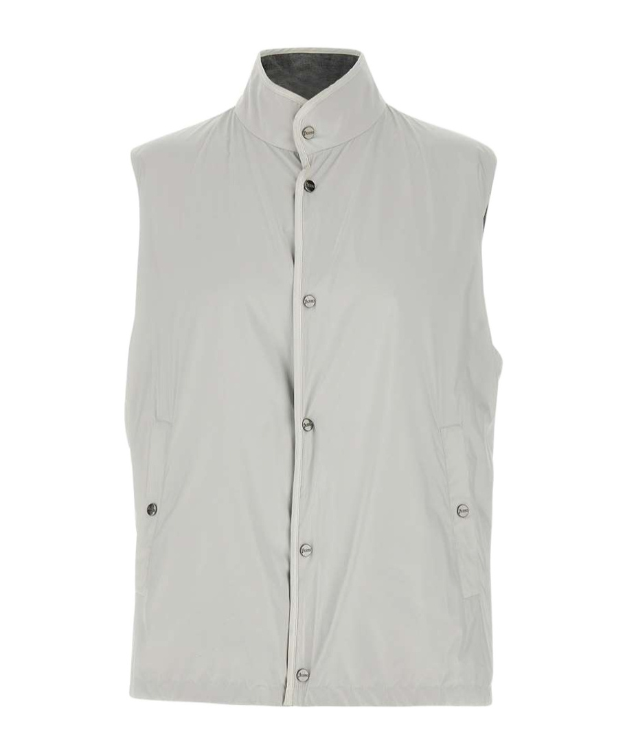 Herno Sleeveless Reversible Gilet High Collar In White