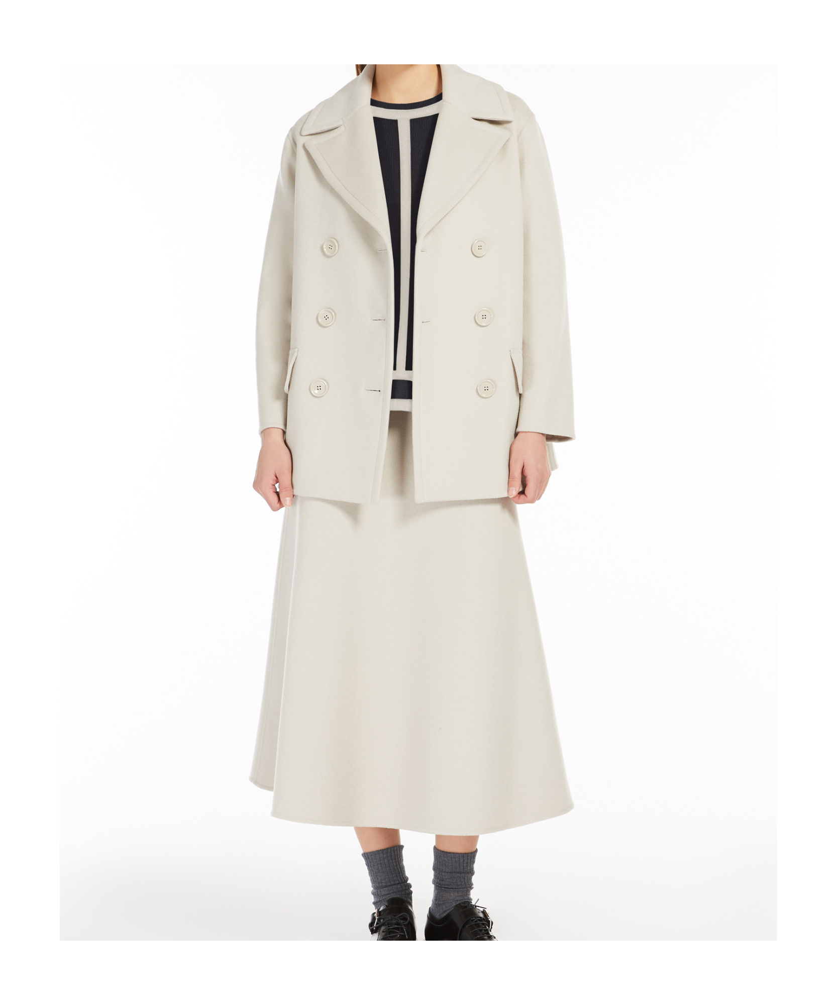 Max Mara Wool Short Coat In White