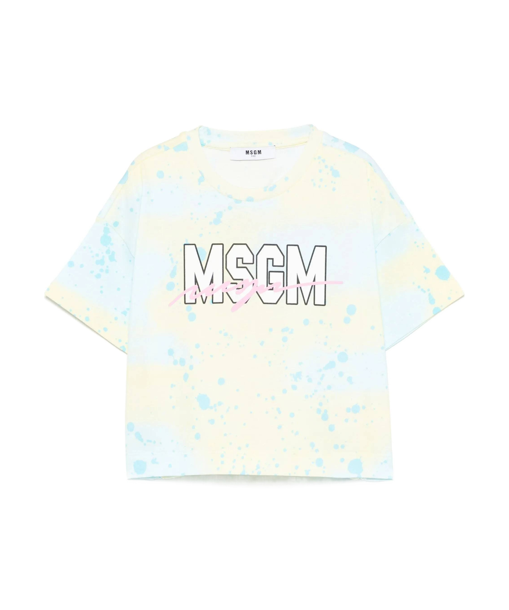 Msgm Paint-splatter T-shirt In White