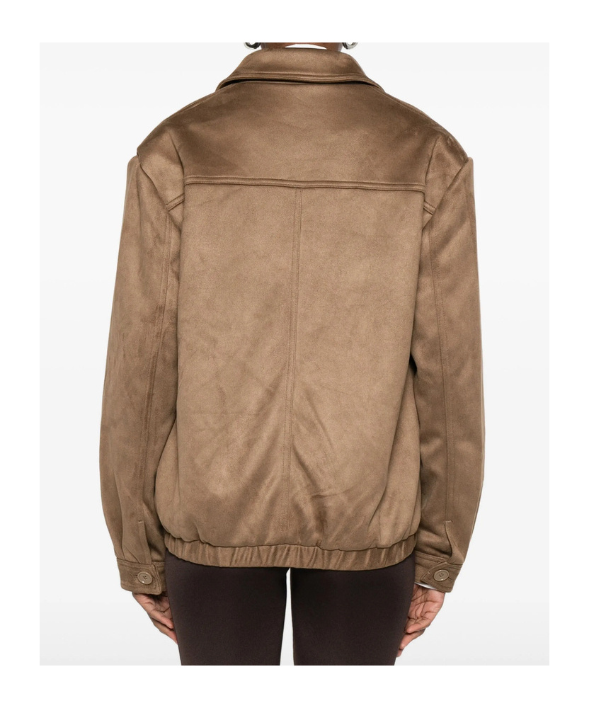 The Frankie Shop Long-sleeved Casual Jacket In Brown
