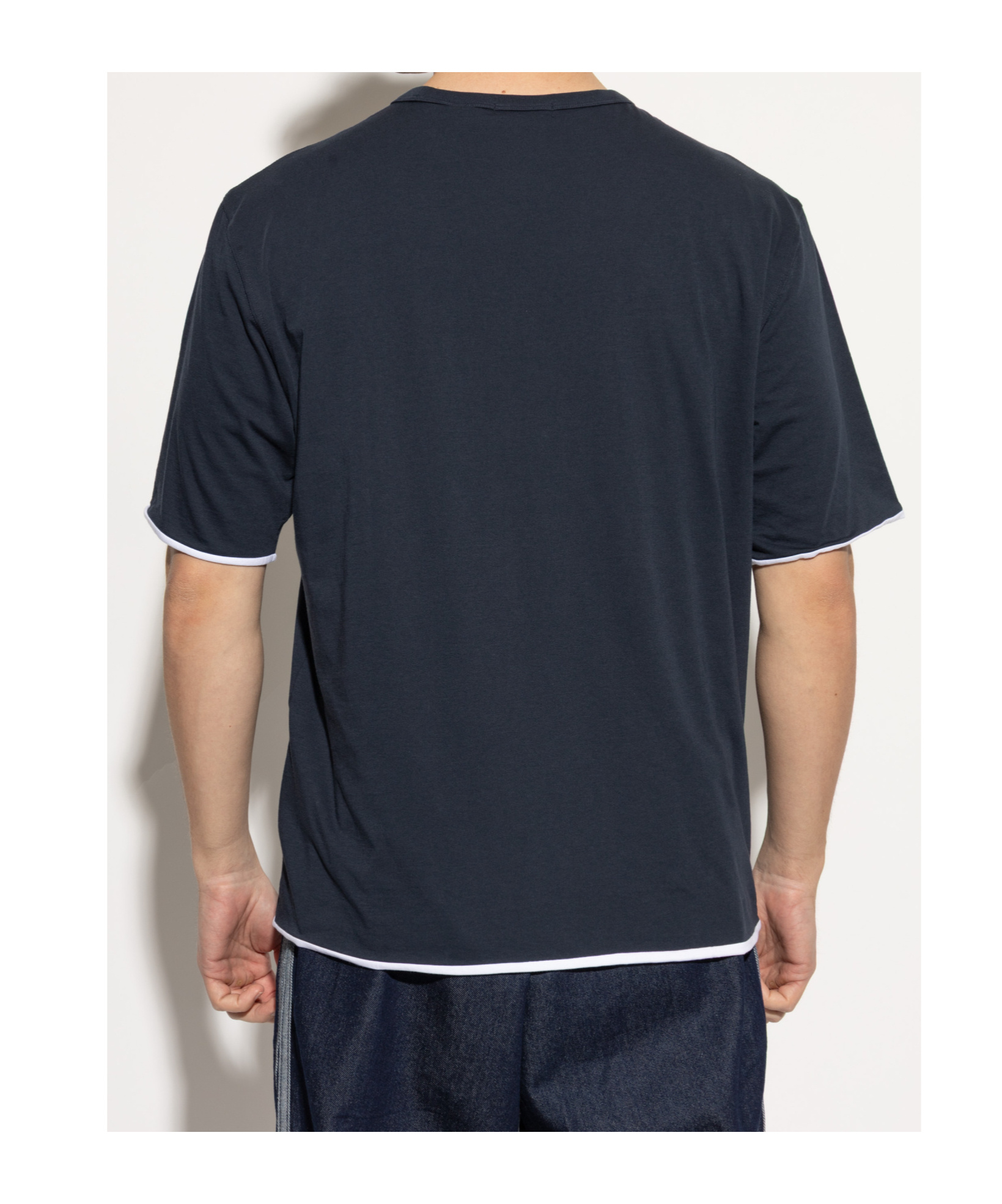 Theory Contrasting-trim T-shirt In Black