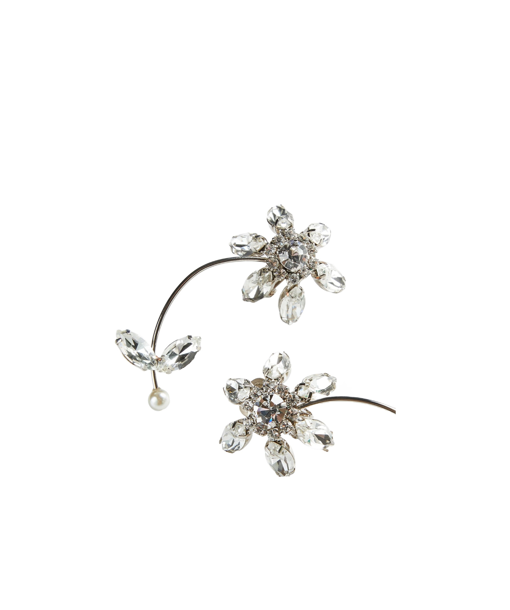 Dsquared2 Floral Crystal Earrings In White