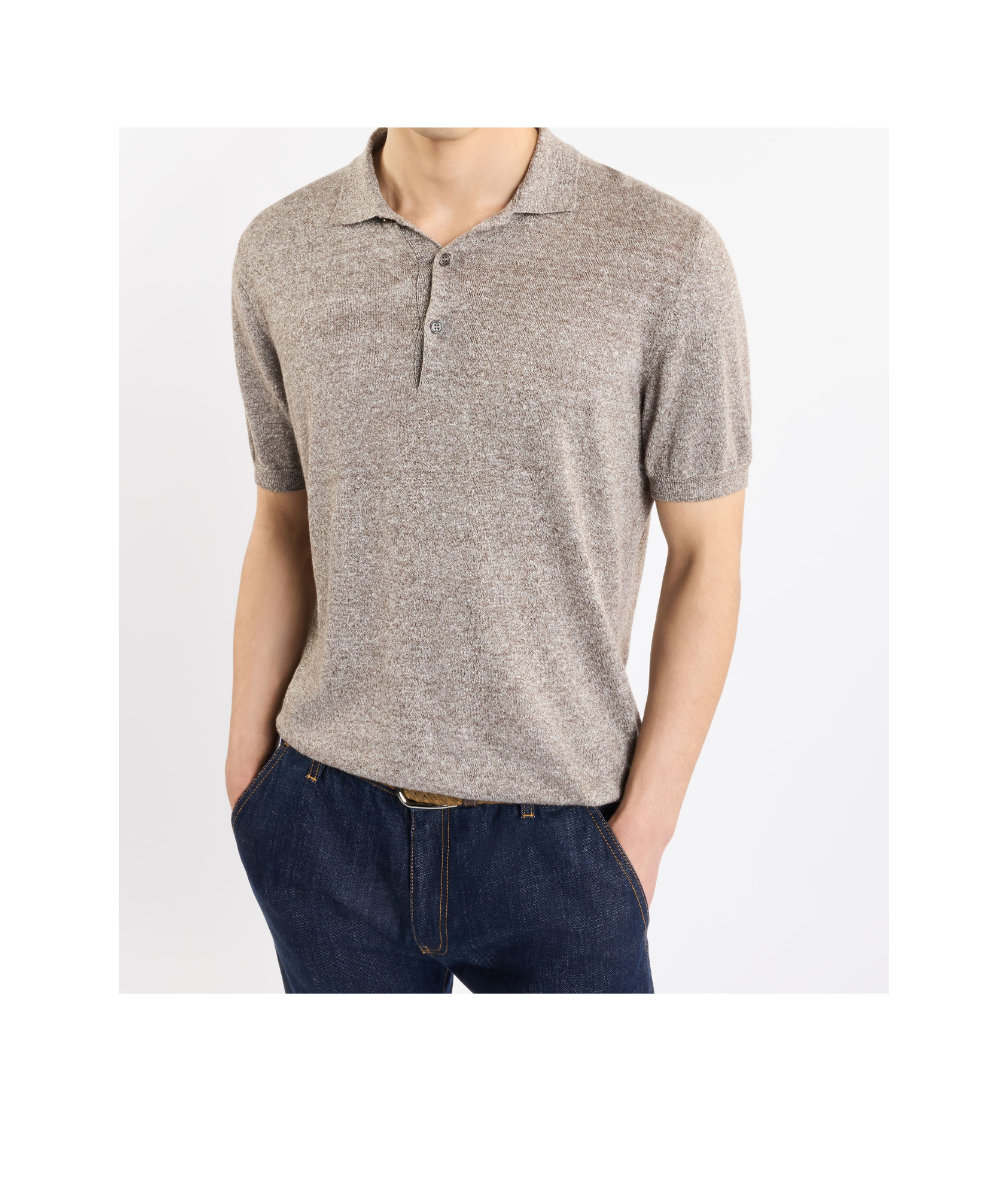 Fay Short-sleeved Polo Shirt In Nude