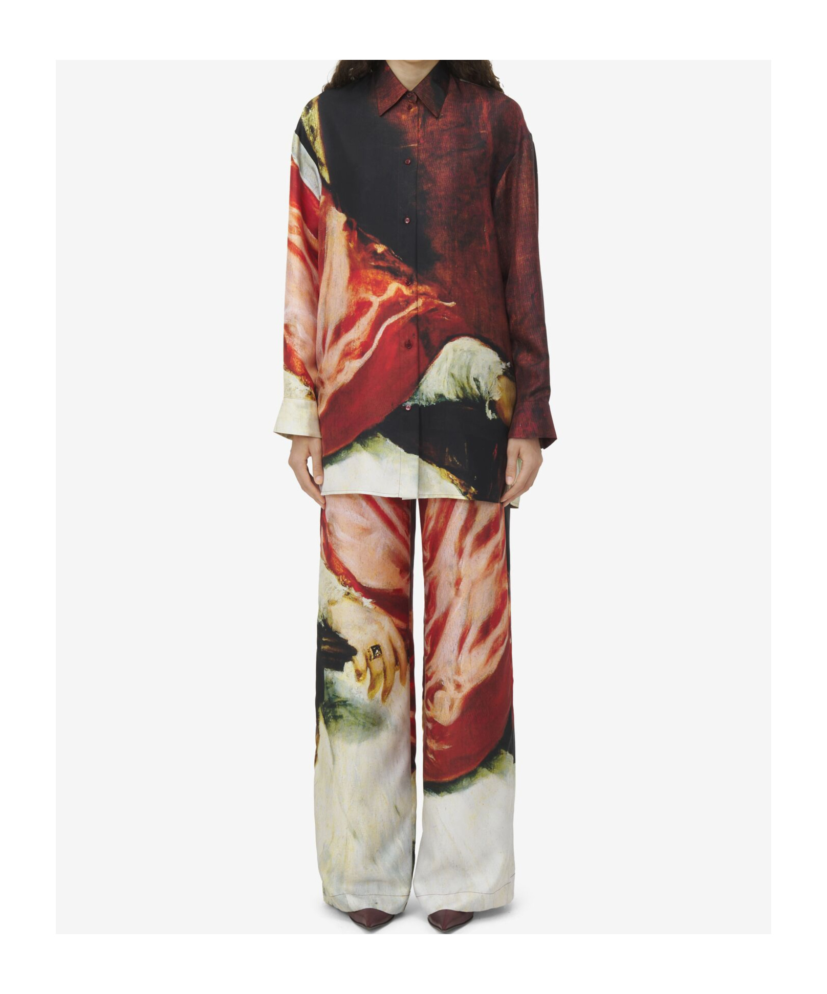 Alexander Mcqueen Twill Silk Shirt In Red