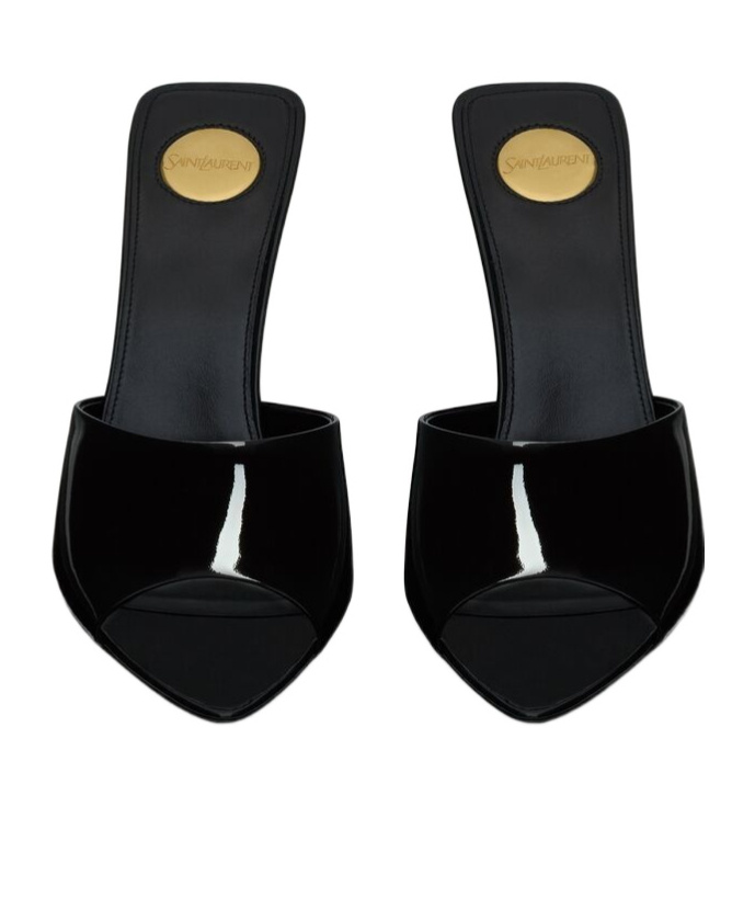 SAINT LAURENT ROMY MULES IN PATENT LEATHER