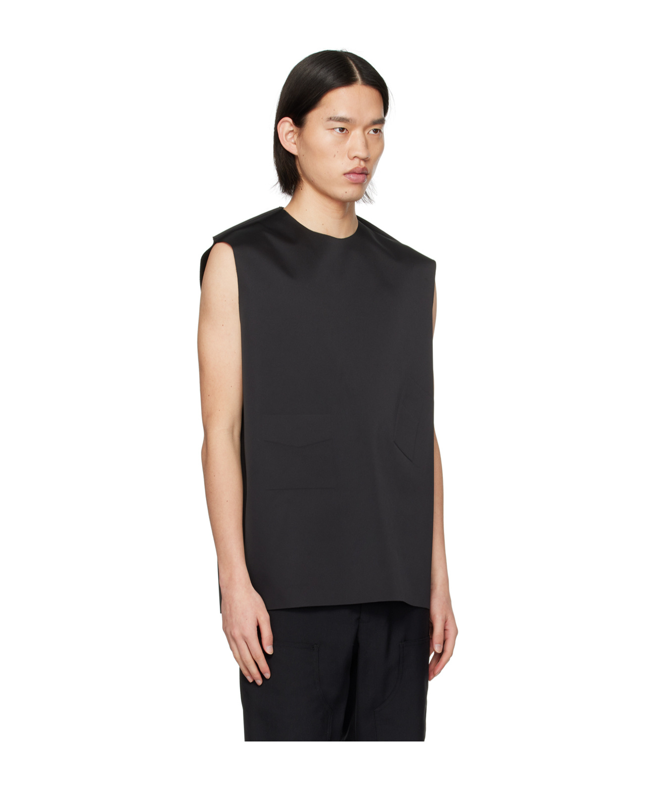 We11 Done Debossed-motif Vest In Black