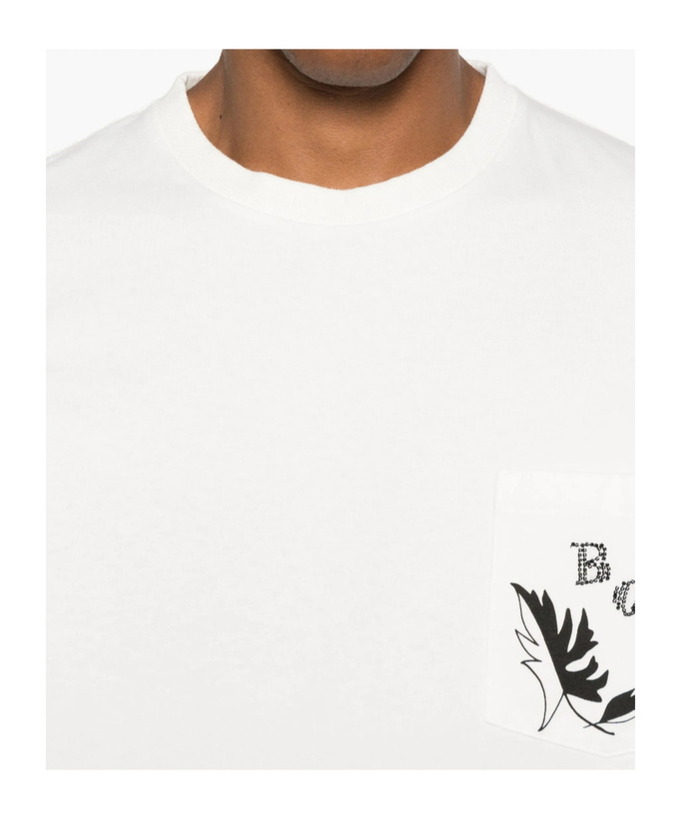 Bode Beaded Leaf Embellished Printed Cotton-jersey T-shirt In White