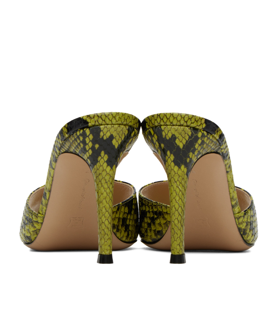 GIANVITO ROSSI SNAKE-STRIPED POINTED HIGH-HEELED SANDALS