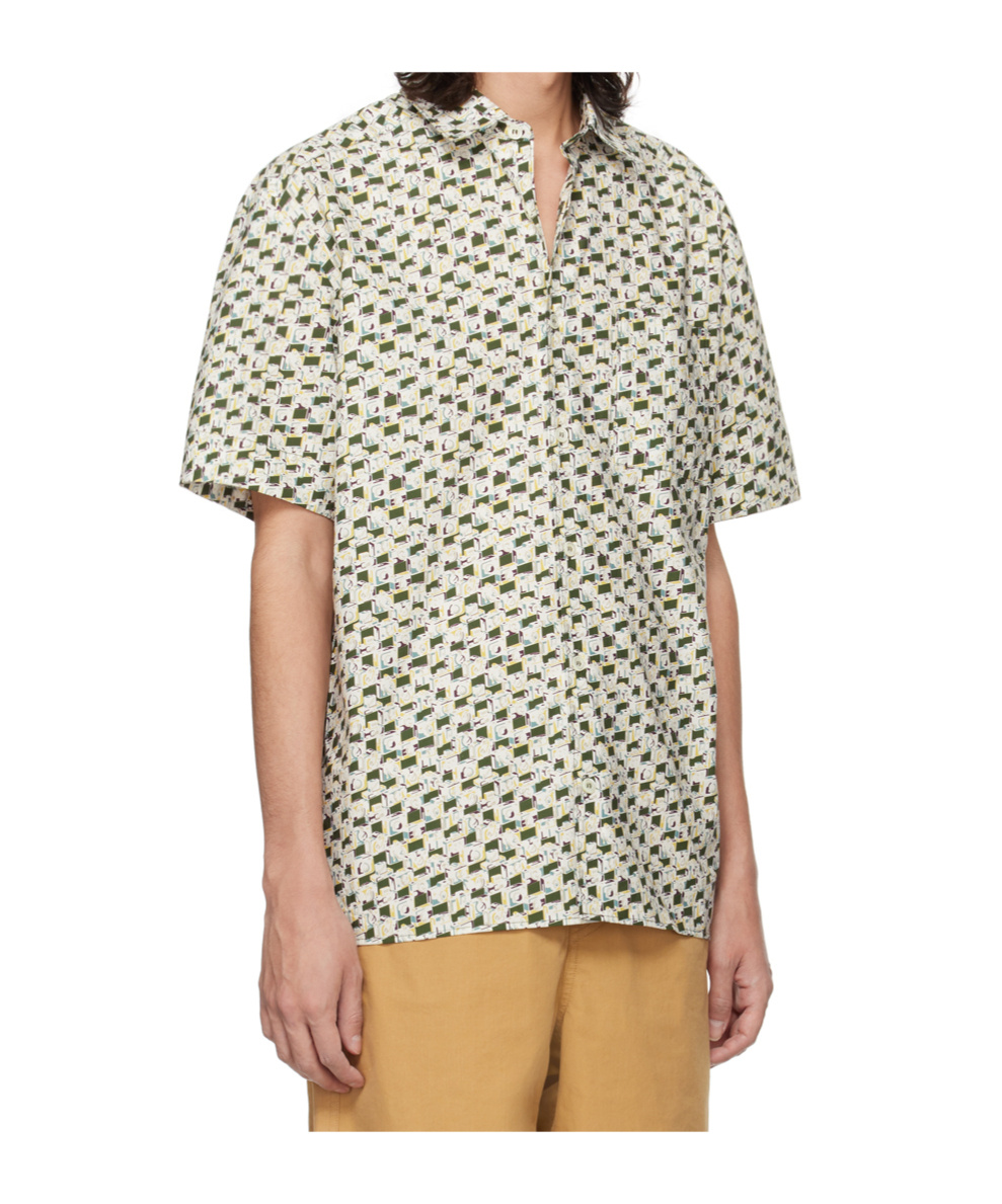 Apc Graphic-print Cotton Shirt In White