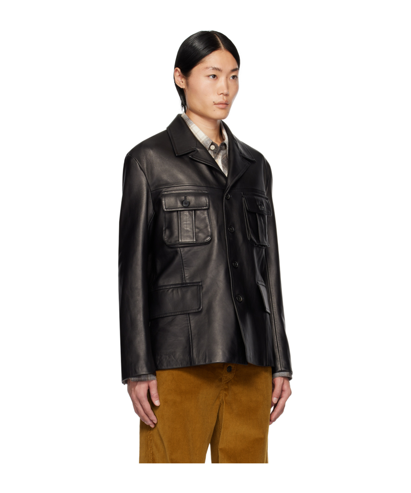 PAUL SMITH PAUL SMITH X COMMISSION LAPEL LEATHER JACKET