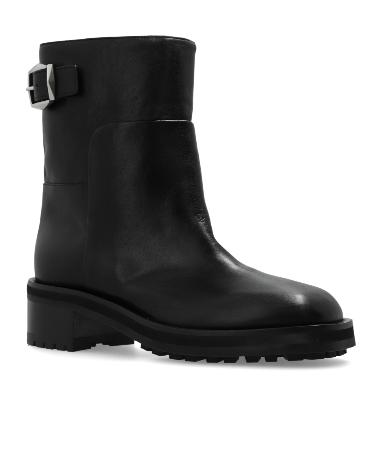 Jimmy Choo 'brooklyn' Black Ankle Boots With Buckle In Black
