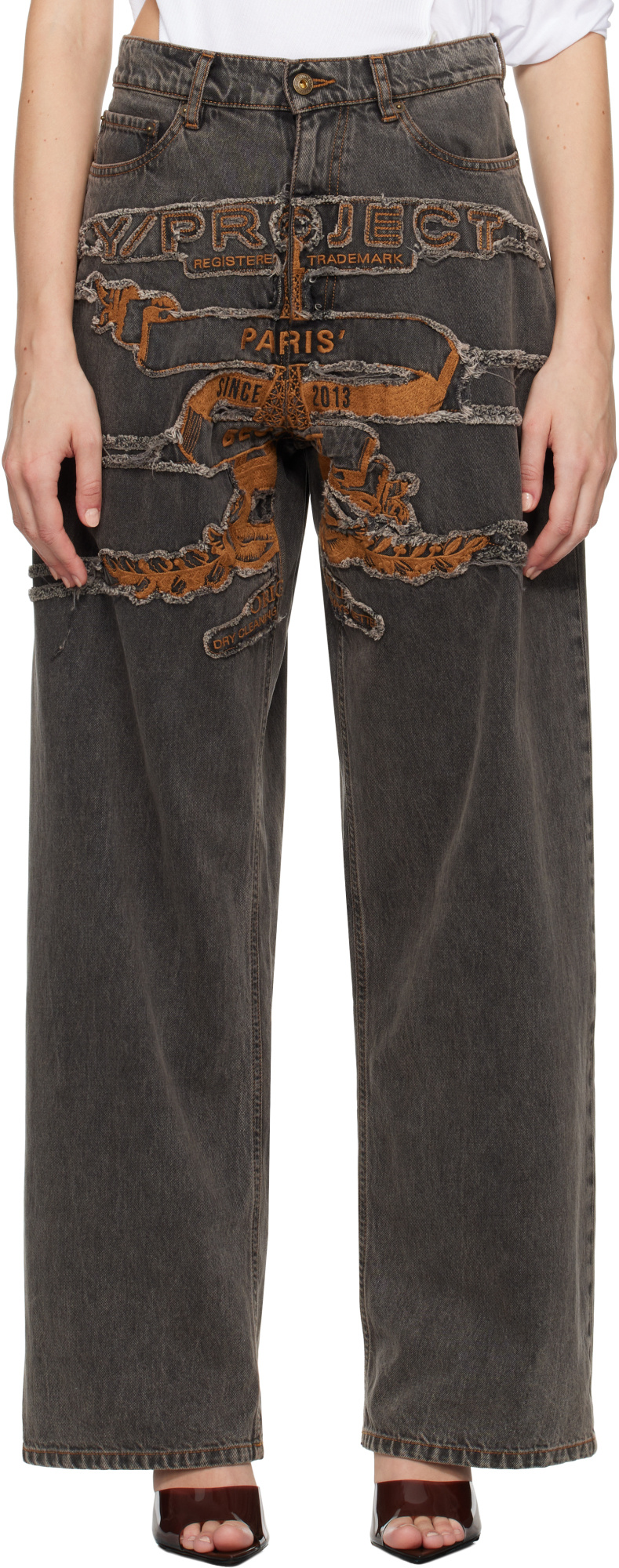 Y/project Belt-loop Jeans In Black