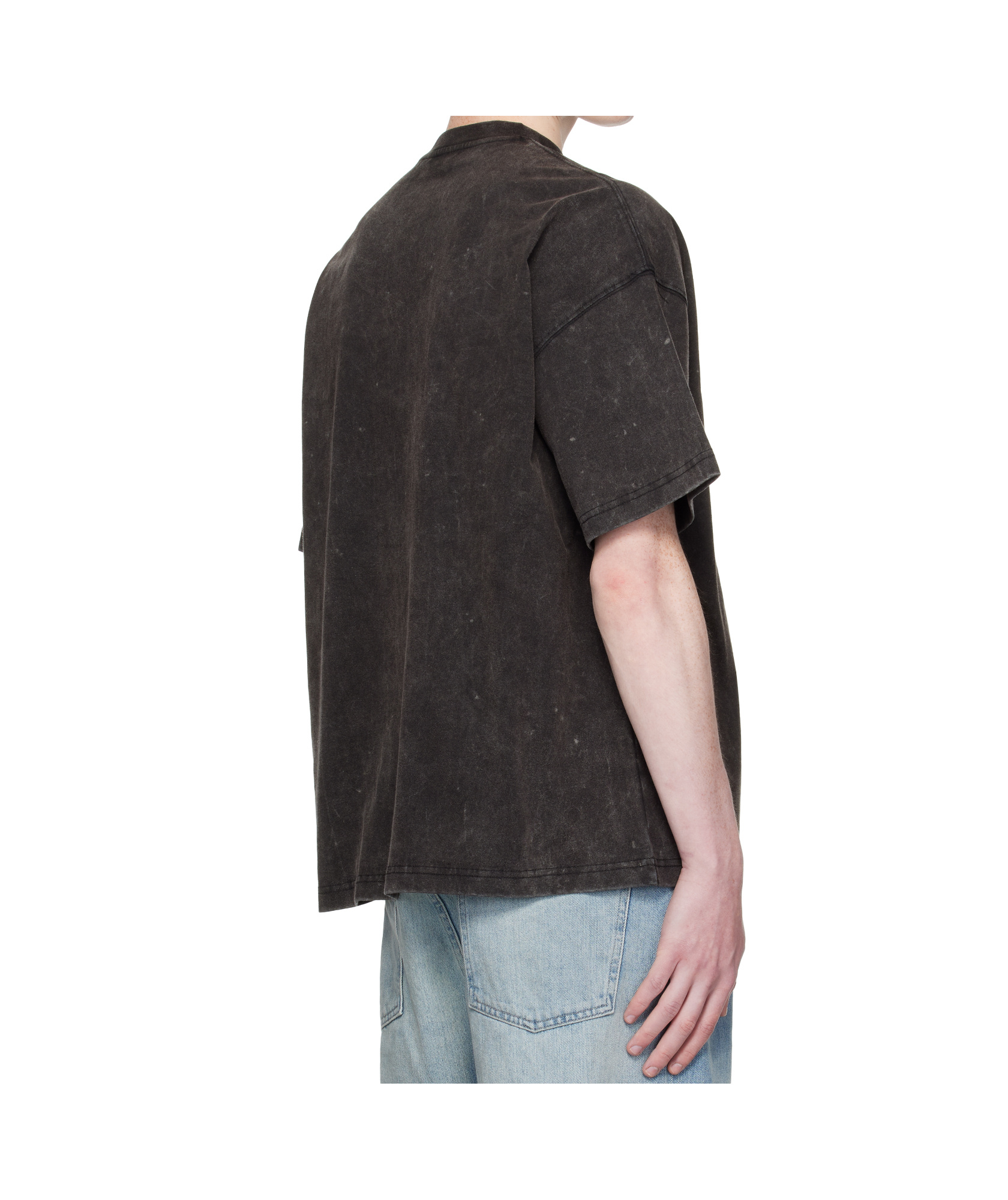 We11 Done Gray Dyed Oversized Basic T-shirt In Gray