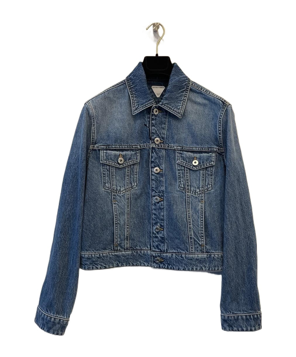 Bottega Veneta Single-breasted Denim Jacket In Blue