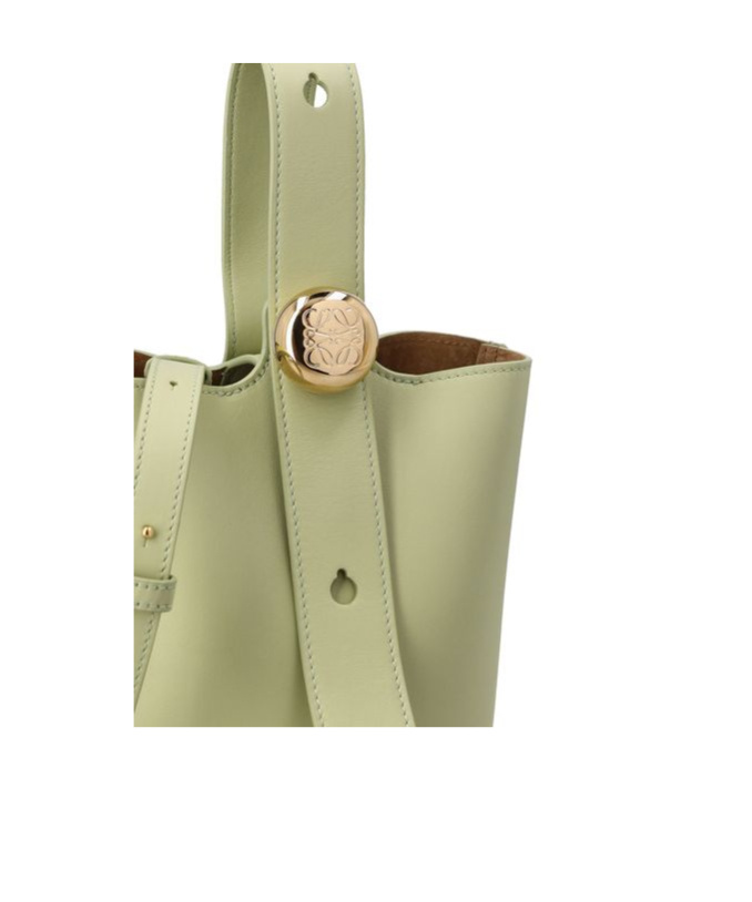 Loewe Mini Pebble Leather Bucket Bag In Nude