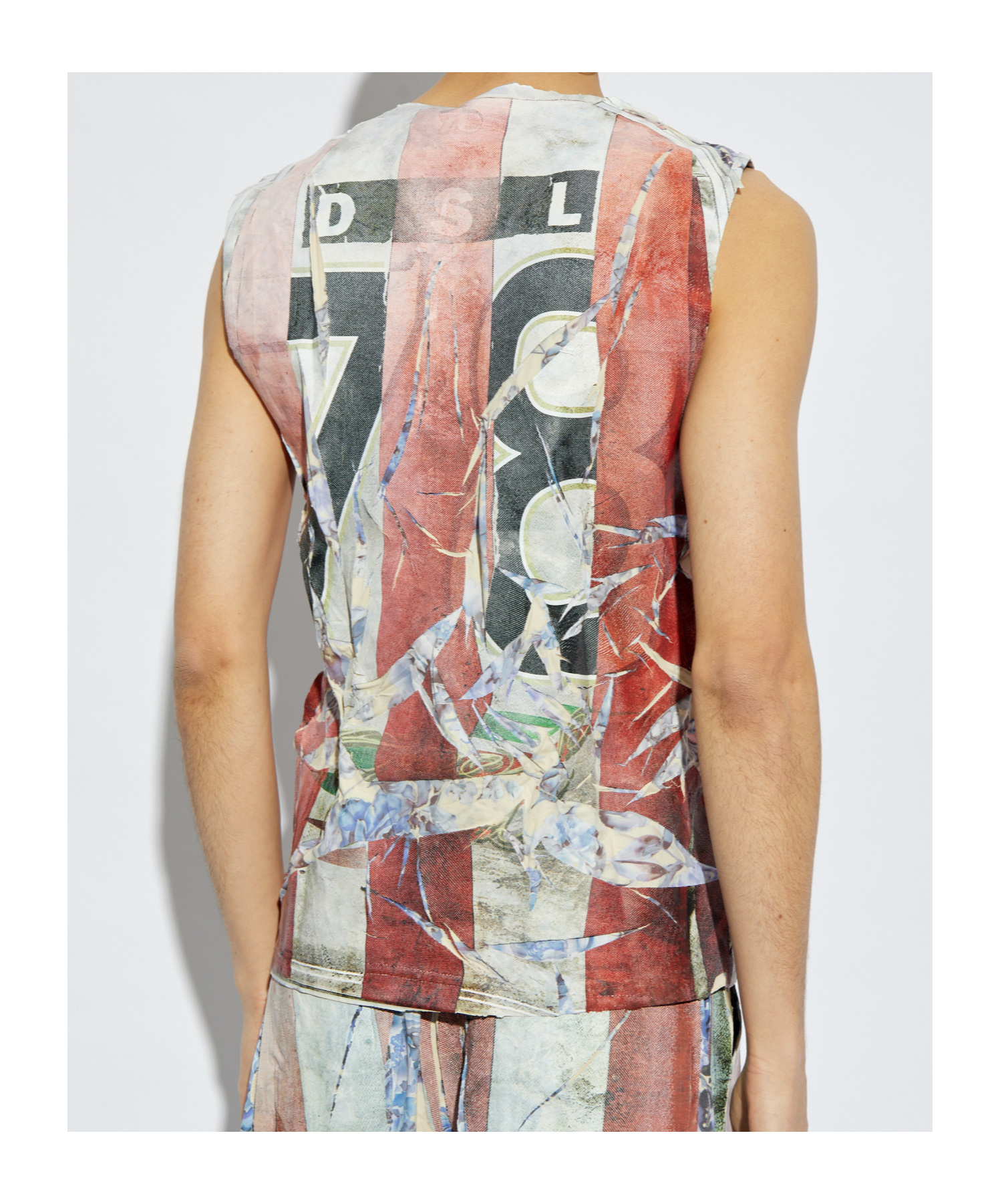 Diesel Red T-per Stripe Tank Top In Nude