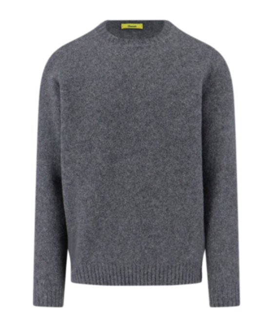Drumohr Soft Textured Crewneck Sweater With Ribbed Cuffs In Gray
