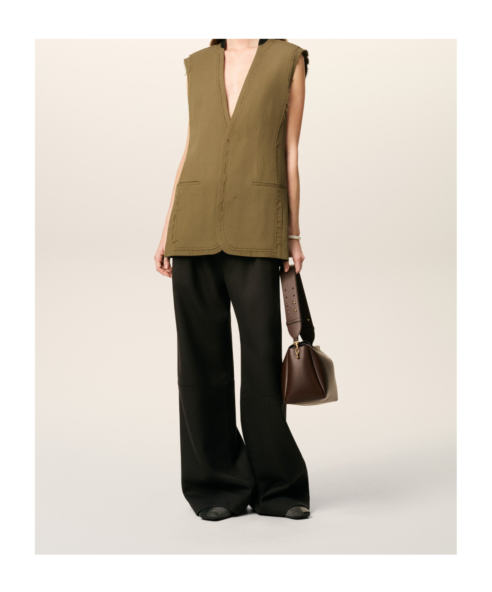 Ami Alexandre Mattiussi Green Wool Sleeveless Jacket In Green