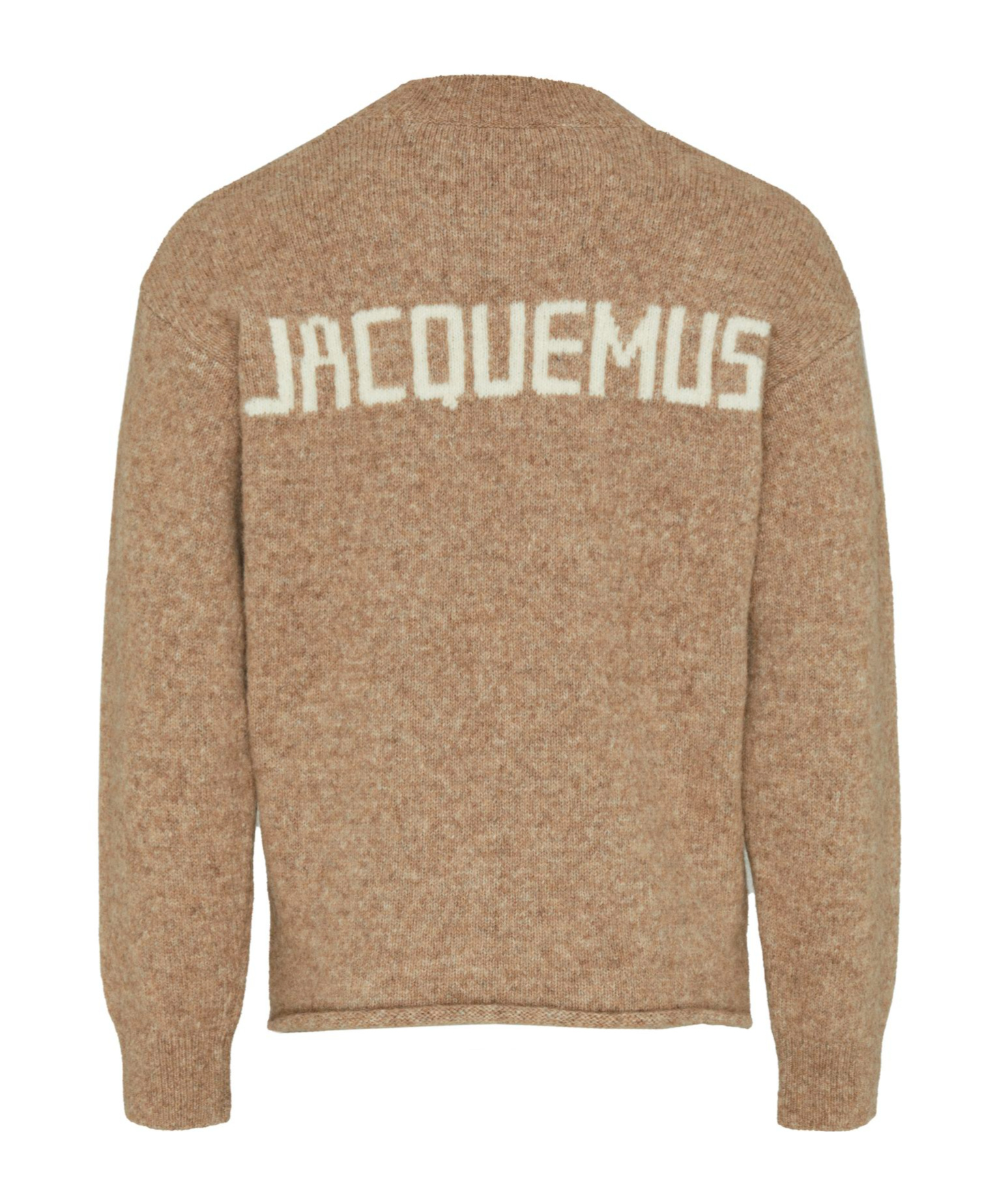 Jacquemus Logo Detailed Knitted Sweater In Beige