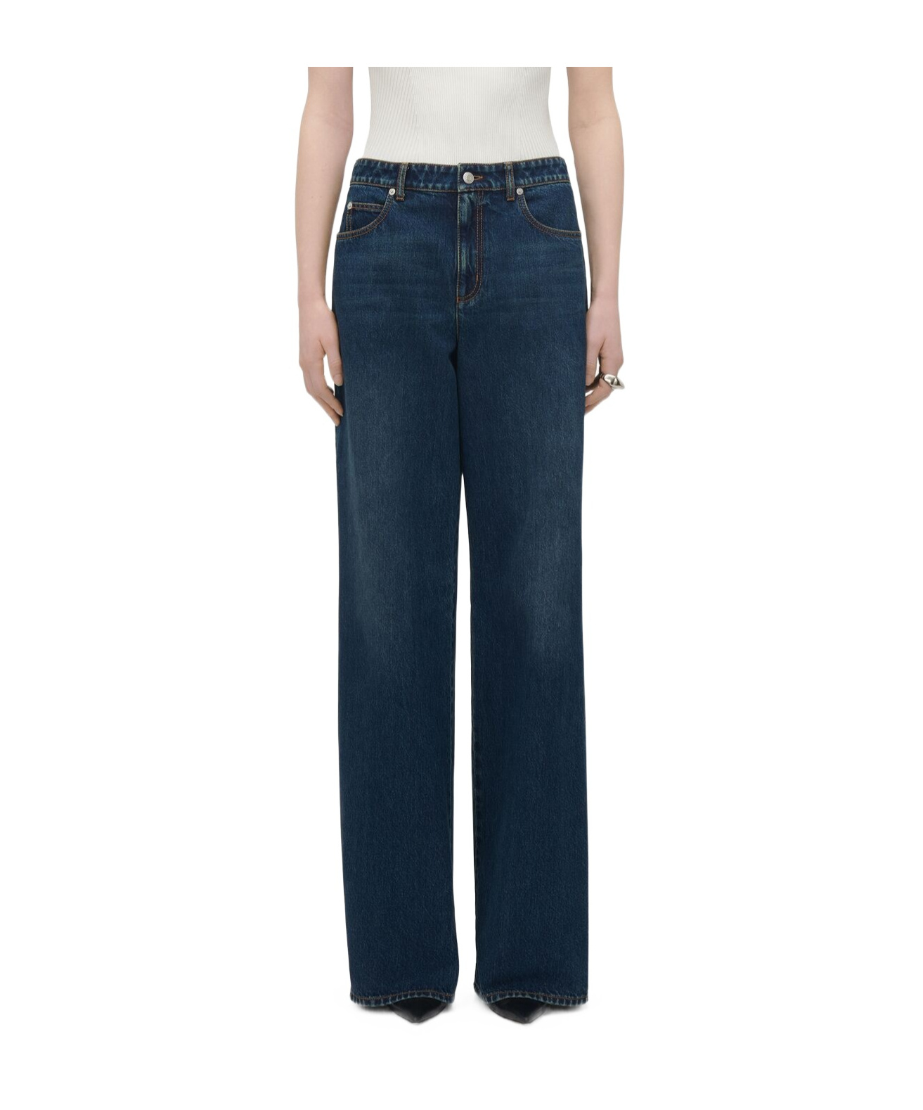 Alexander Mcqueen Wide-leg Jeans In Black