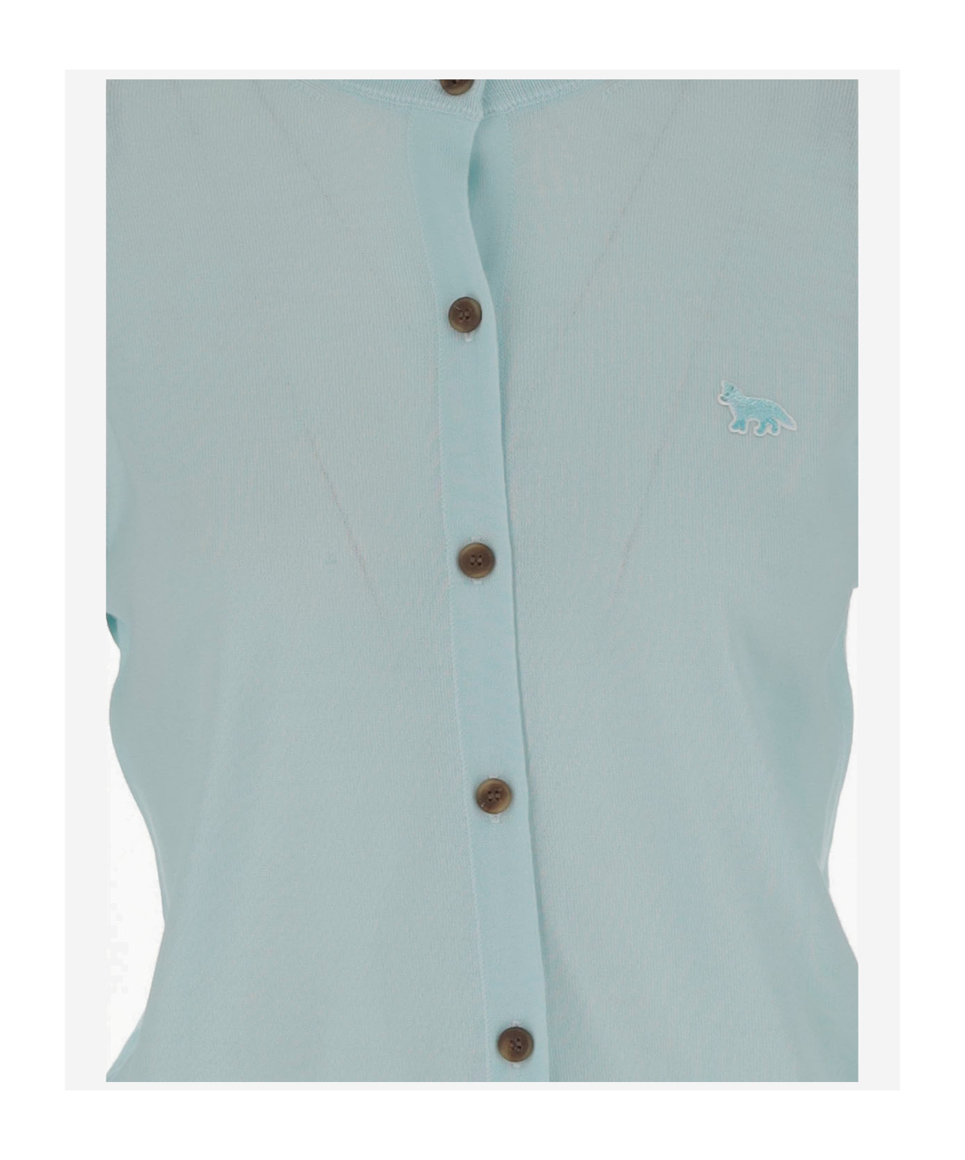 MAISON KITSUNÉ MAISON KITSUNÉ BABY FOX EMBROIDERED KNITTED CARDIGAN 