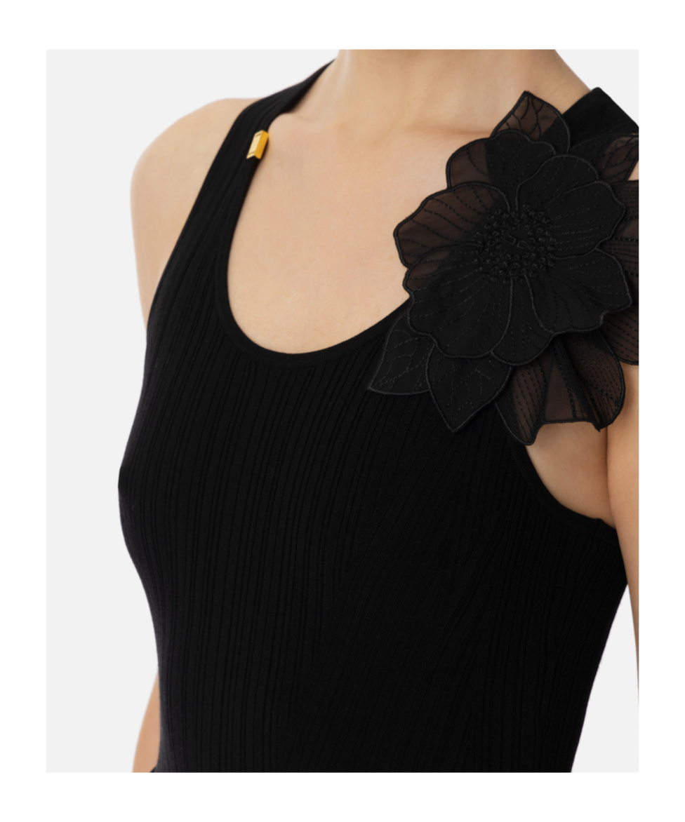Elisabetta Franchi Rib Knitted Vest In Black
