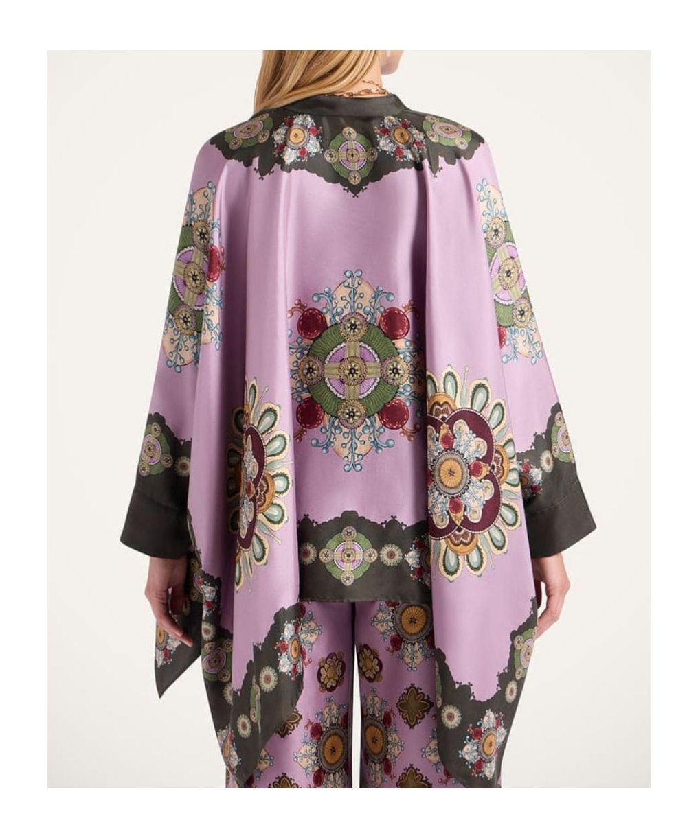 La Doublej Placée-print Silk Shirt In Multi
