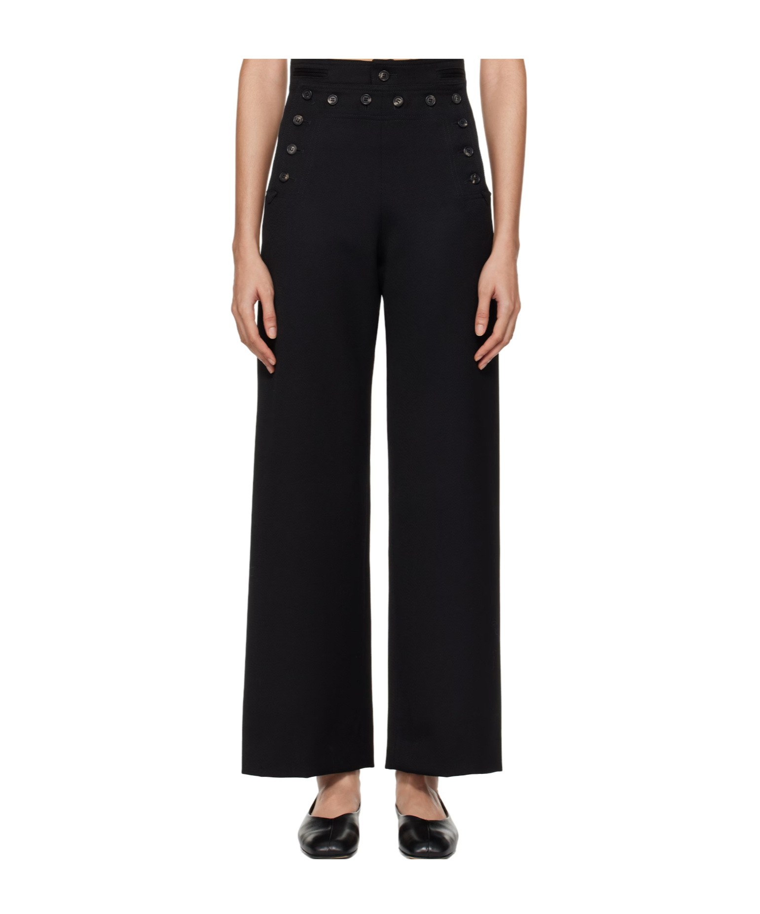 Bode Riding Wool Twill Sailor Trousers In Black