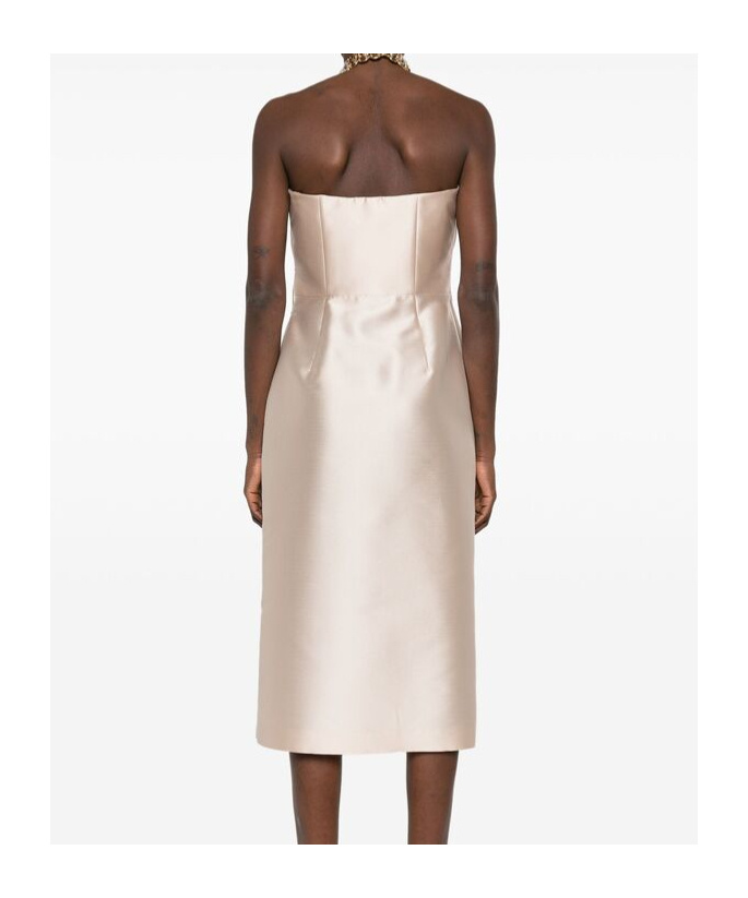 Shop Alberta Ferretti Strapless Dress In Nude