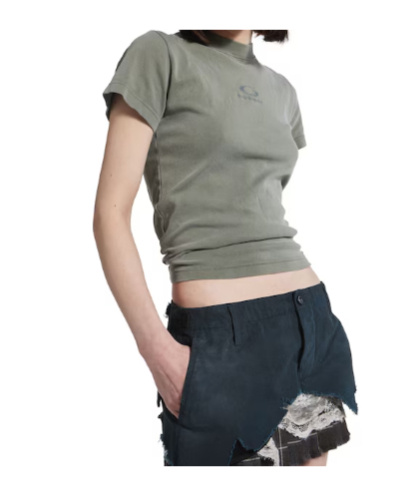 Balenciaga Women's Loop Sports Icon Fitted T-shirt In Grey In Gray