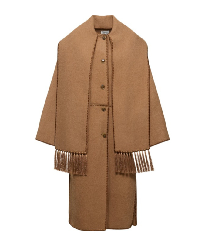Totême Toteme Embroidered Scarf Wool Blend Coat