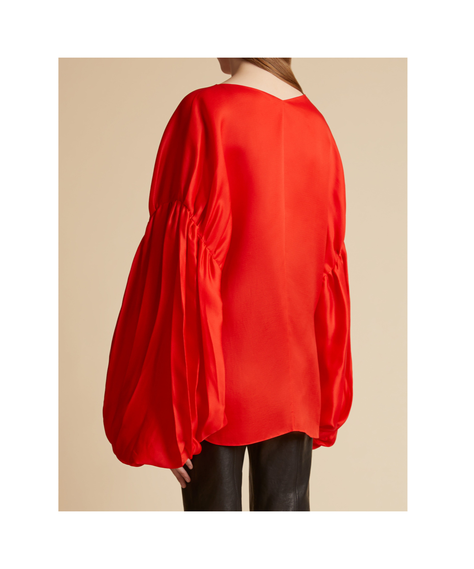 Shop Khaite The Quico Silk Blouse In Red