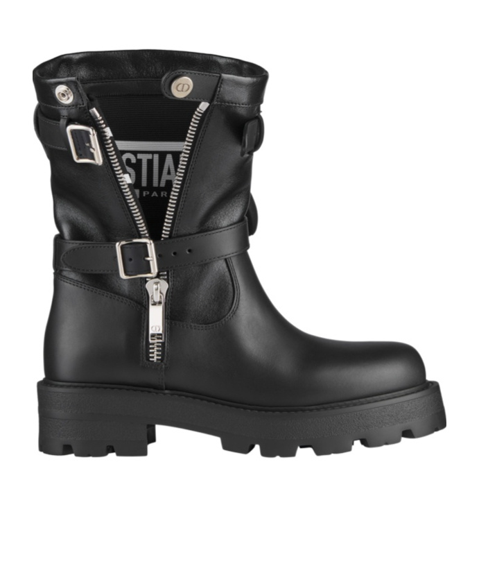 Dior Zippered Short Boots In Black