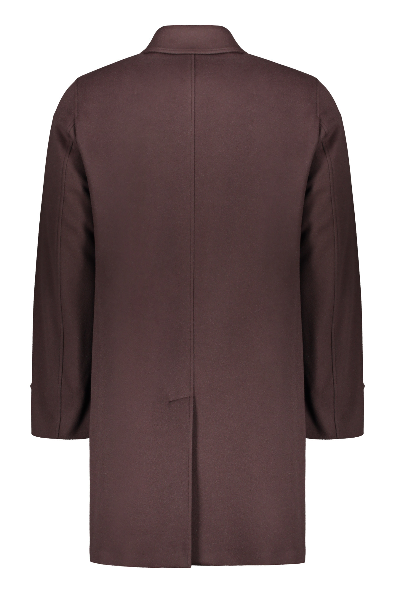Herno Single-breasted Coat In Virgin Wool And Cashmere In Brown