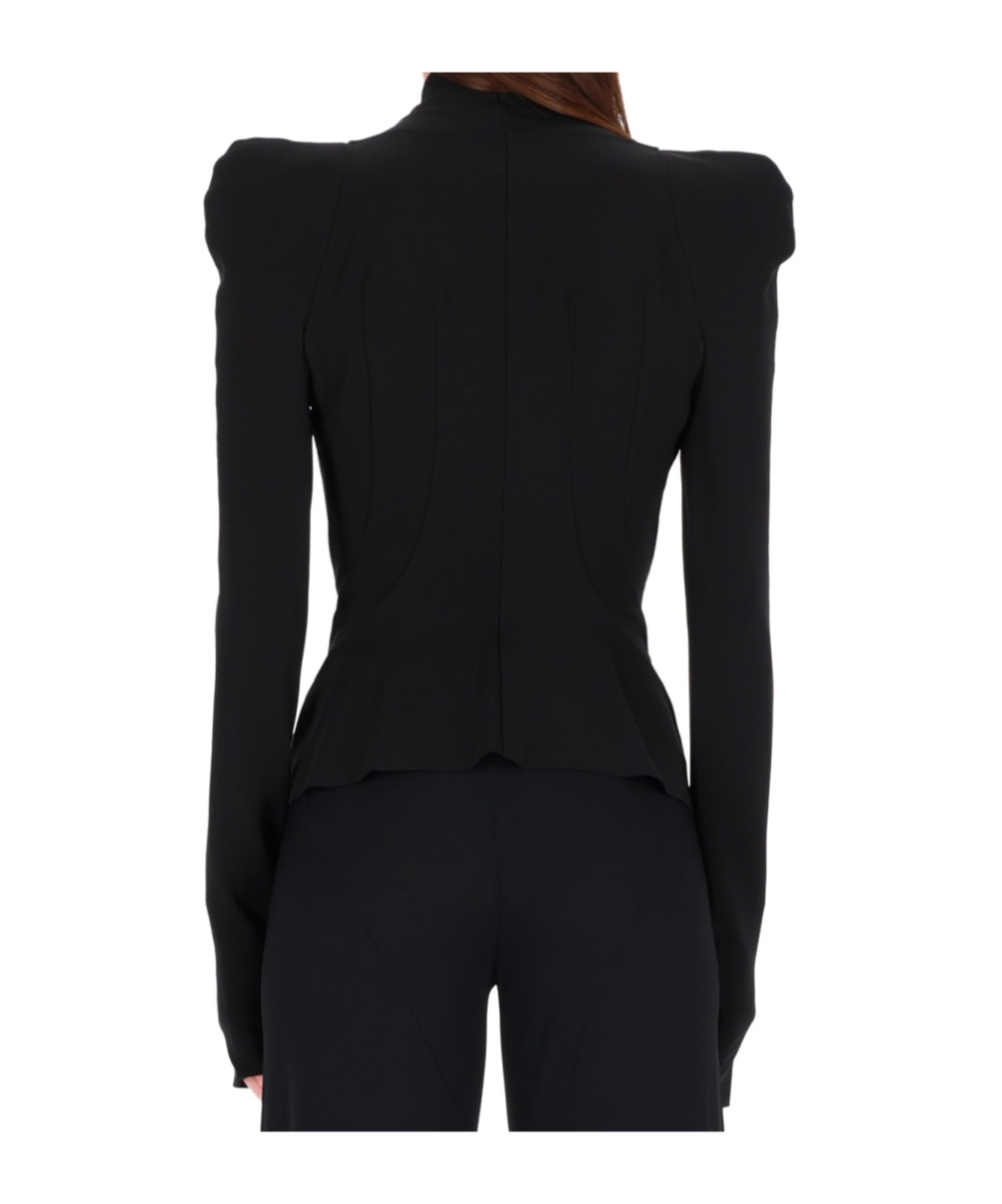 Rick Owens Lilies Princess Asymmetric Zip Jacket In Black