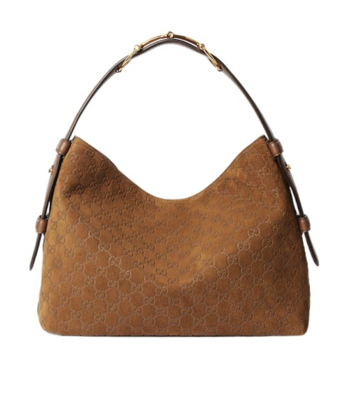 Gucci Medium Gg Suede Beatrix Shoulder Bag In Brown