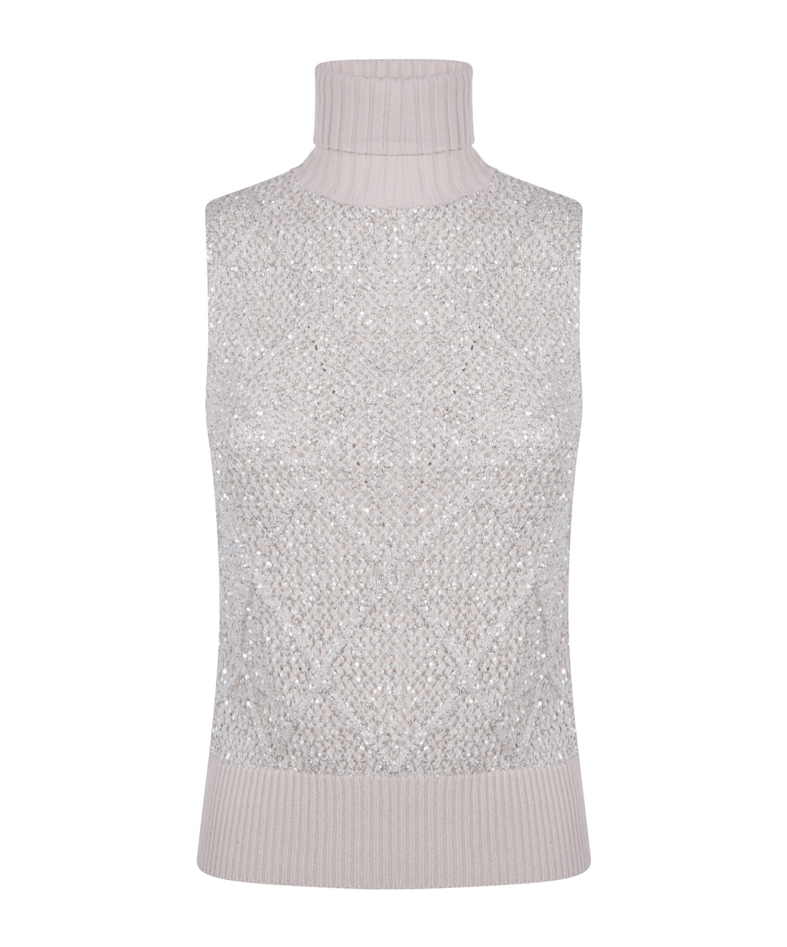 D Exterior D.exterior Rhombus Sequins Slim Top In Neutral