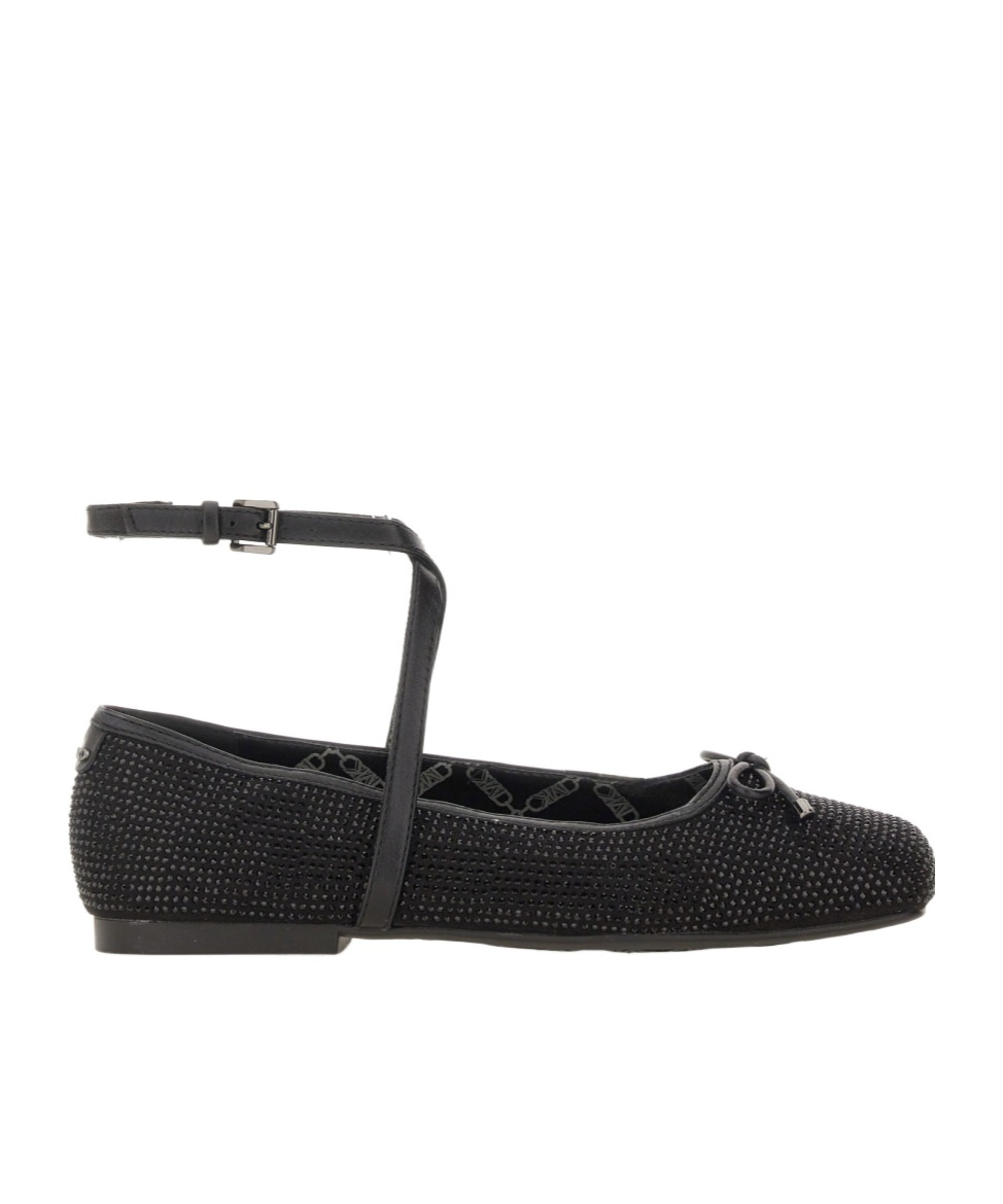 Shop Michael Kors Rhinestone-embellished Ballerina Shoes In Black