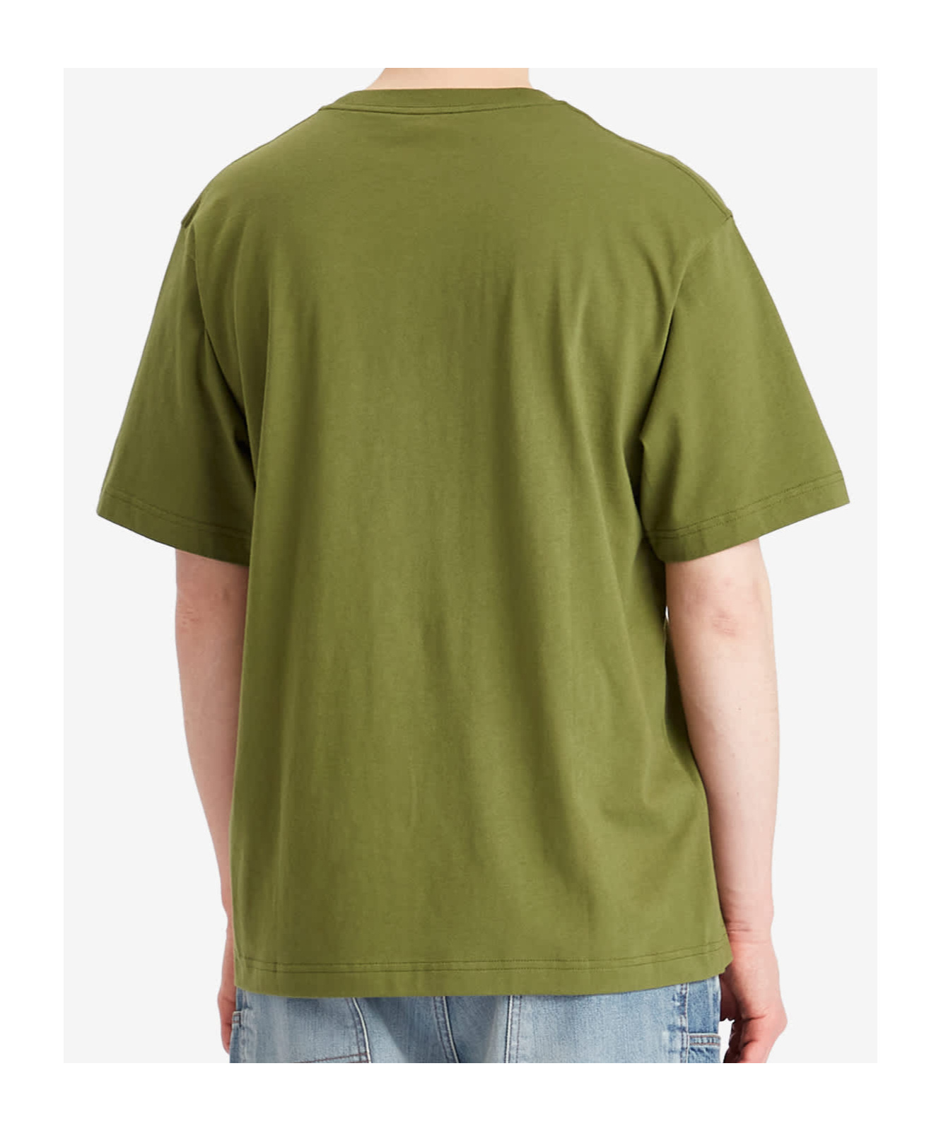 Kenzo Green T-shirt In Cotton With White Logo Printed In Green