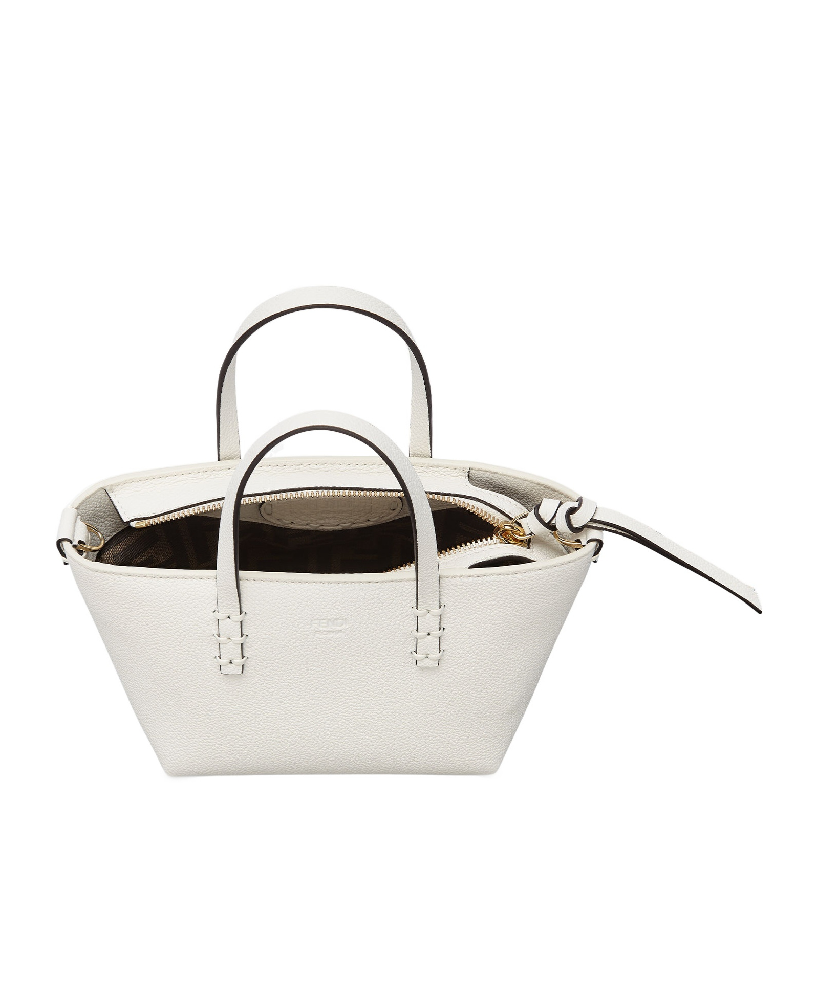 Fendi Fashion Forward Mini Roll Handbag In White