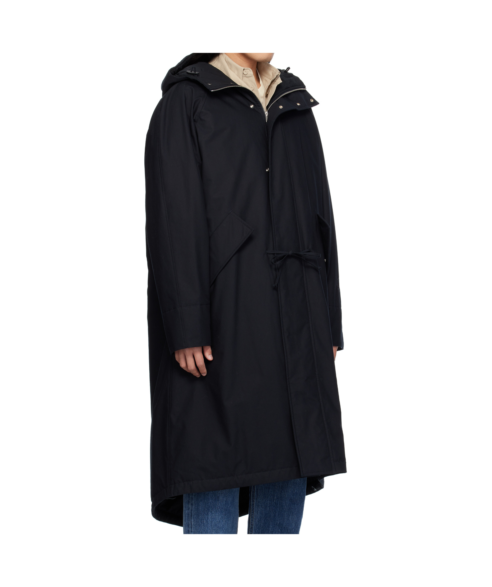 Jil Sander Hooded Padded Parka Coat In Black