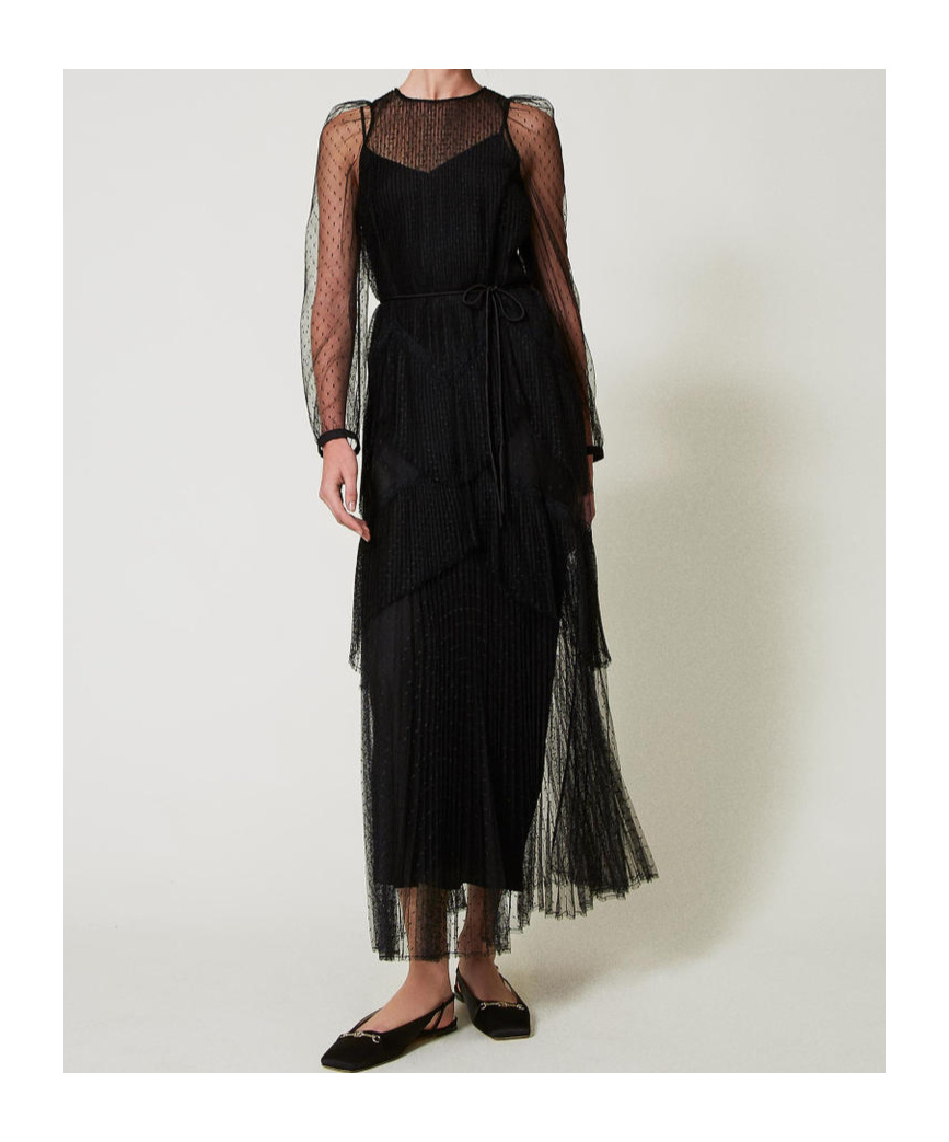 Twinset Twin-set Elegant Polyester Dress Design In Black