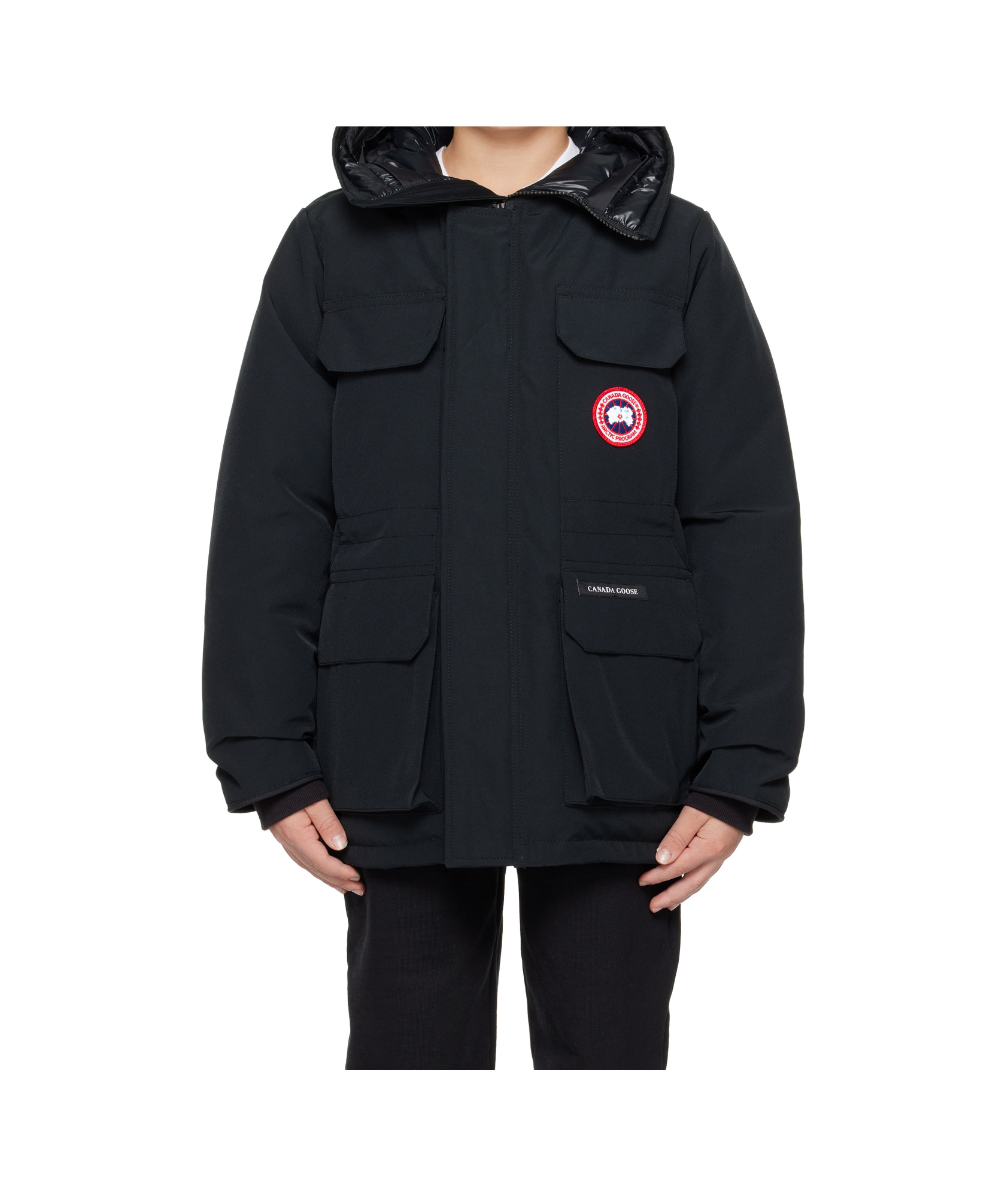 Canada Goose Youth Expedition Padded Parka Coat In Black