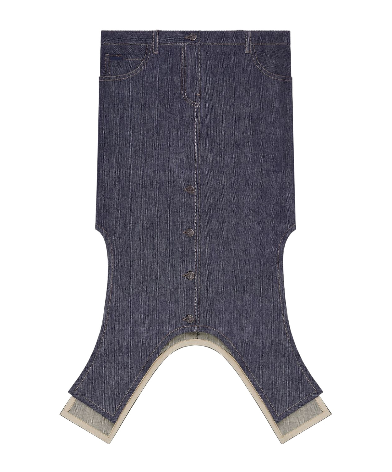 Courrèges Inverted Denim Midi Skirt In Black