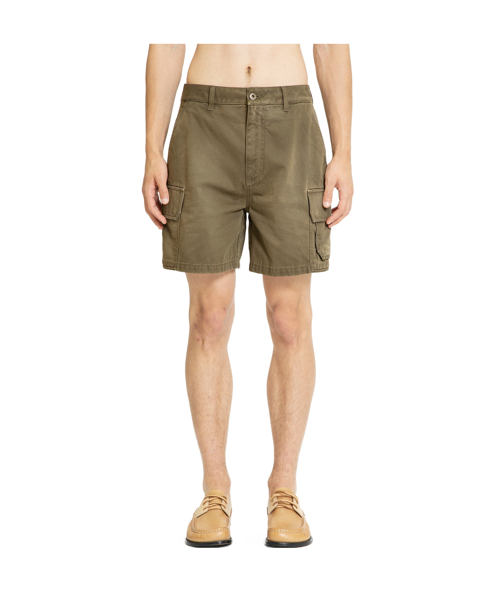 Loewe Cargo Bermuda Shorts In Nude