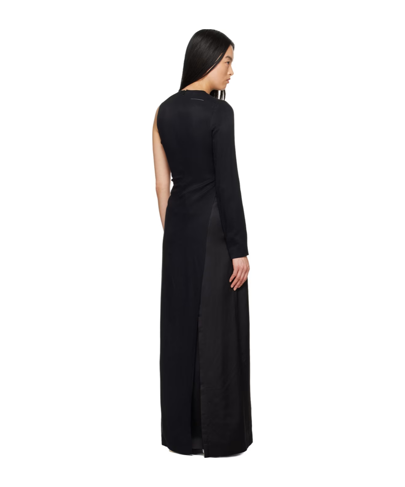Shop Mm6 Maison Margiela Fluid Cupro Top In Black