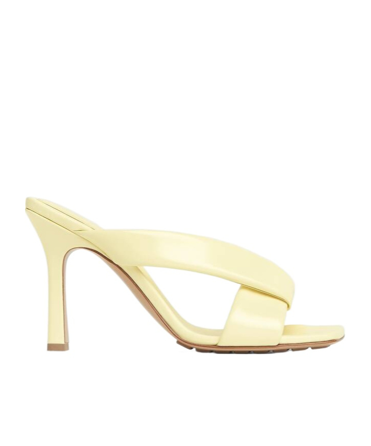 Bottega Veneta Criss Cross Padded Leather Slide Sandals In Nude